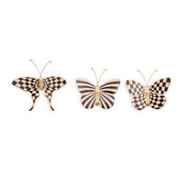 Courtly Check & Stripe Butterfly Trio