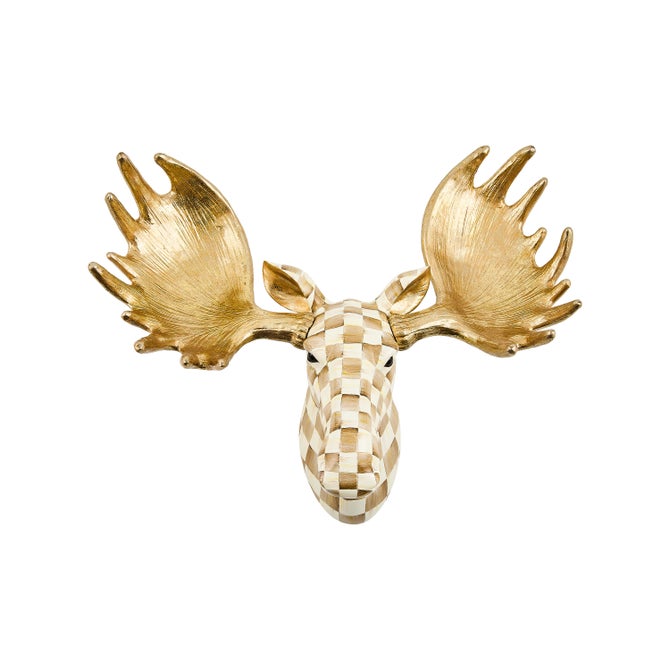 Mocha Check Moose Wall Decor image number 0