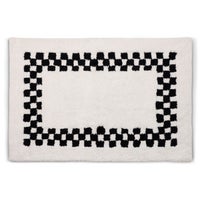 Black Check Hotel Bath Rug