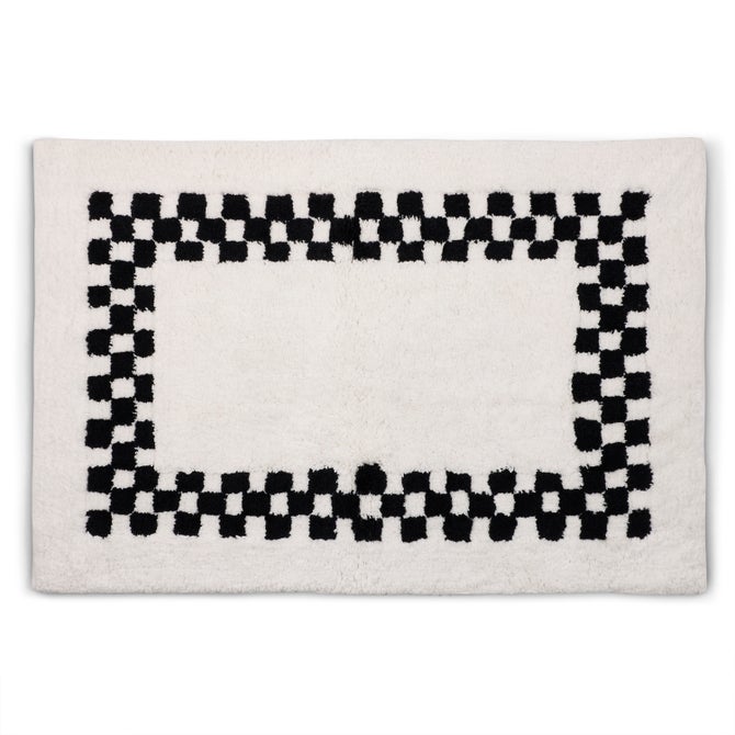 Black Check Hotel Bath Rug image number 0