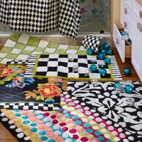 Black Flower Market Standard Bath Rug