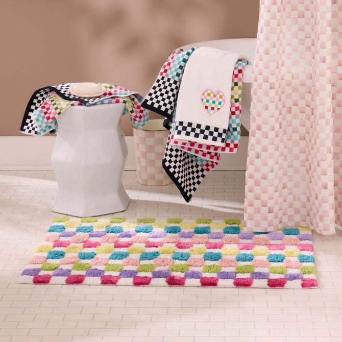 Rainbow Micro Check Bath Rug image number 1