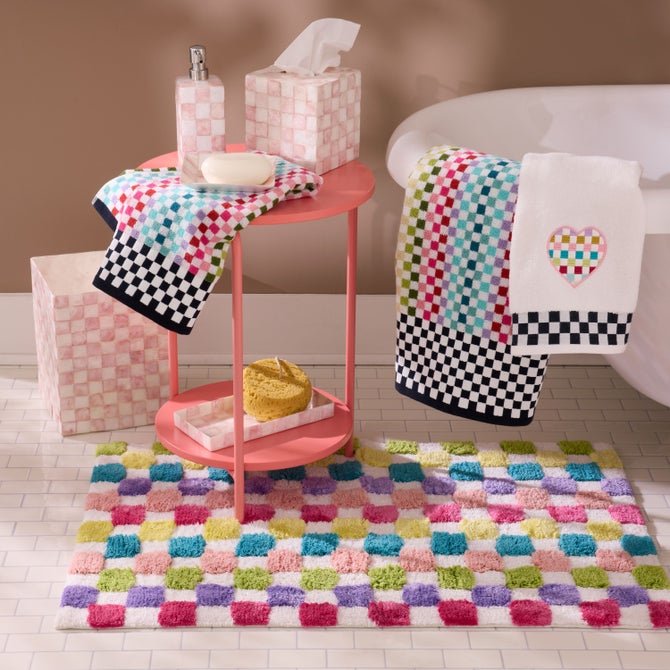 Rainbow Micro Check Bath Rug image number 2
