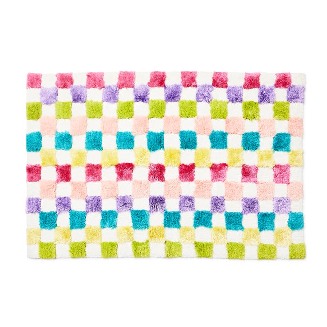 Rainbow Micro Check Bath Rug image number 0