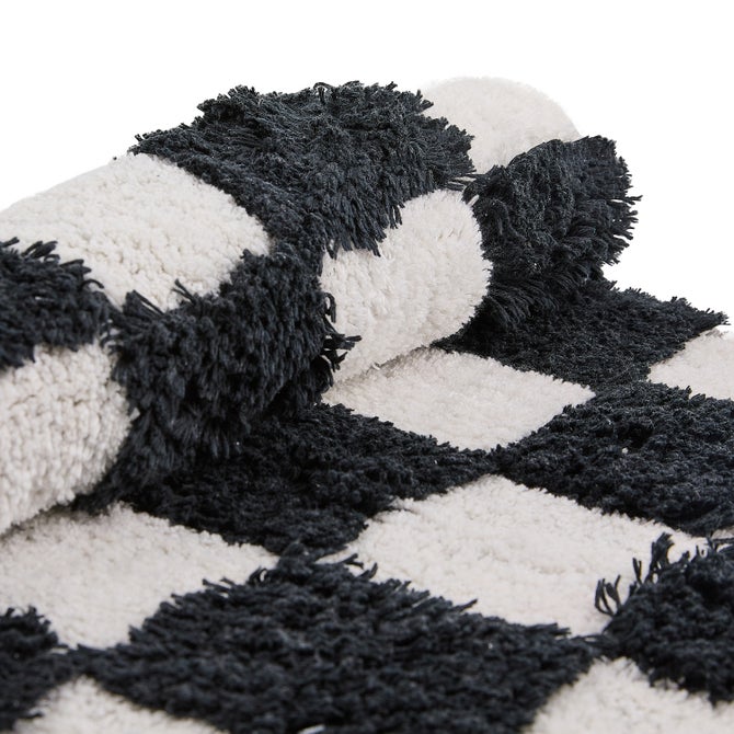 Checkerboard Black Bath Rug image number 2
