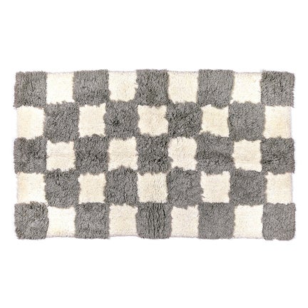 Checkerboard Grey Bath Rug