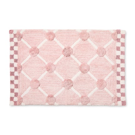 Pink Lattice & Dot Bath Rug