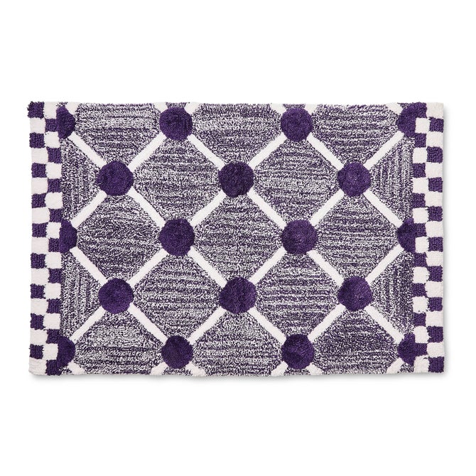 Violet Lattice & Dot Bath Rug image number 0