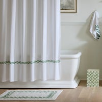 Sage Green Check Hotel Bath Rug
