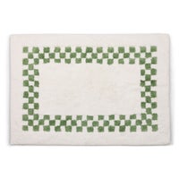 Sage Green Check Hotel Bath Rug
