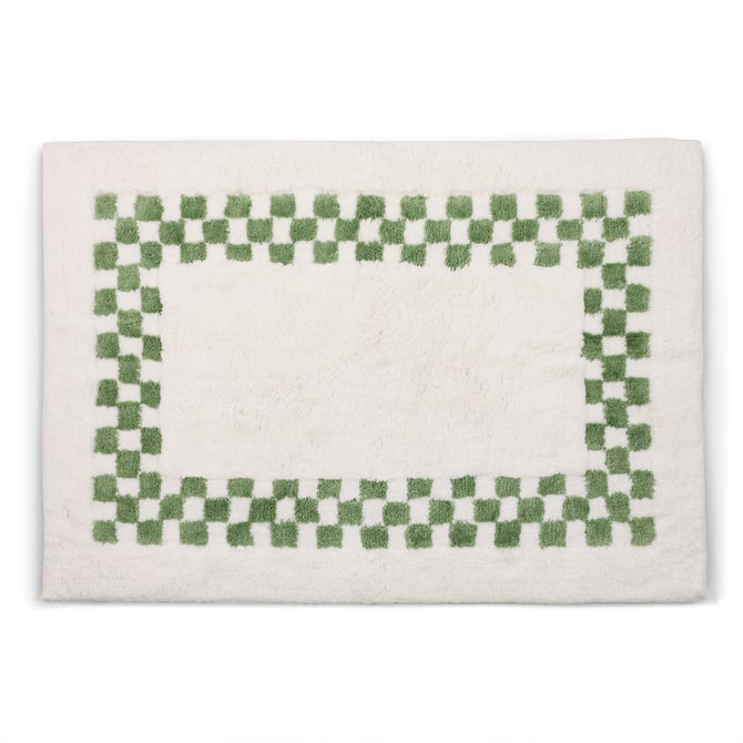 Sage Green Check Hotel Bath Rug image number 0