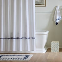 Indigo Blue Check Hotel Bath Rug