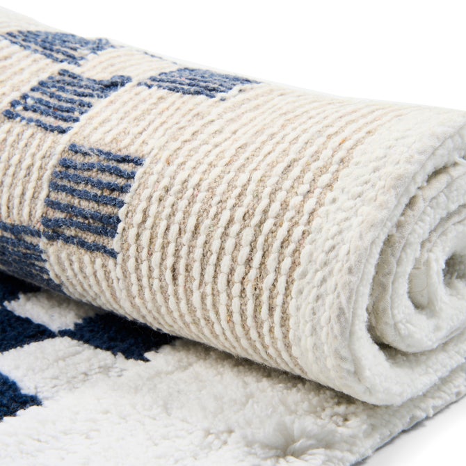Indigo Blue Check Hotel Bath Rug image number 2