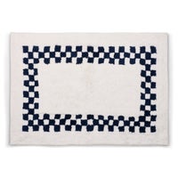 Indigo Blue Check Hotel Bath Rug