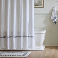 Grey Check Hotel Bath Rug