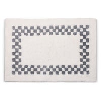 Grey Check Hotel Bath Rug