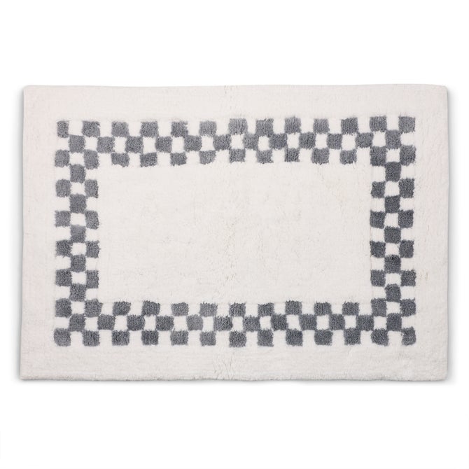 Grey Check Hotel Bath Rug image number 0