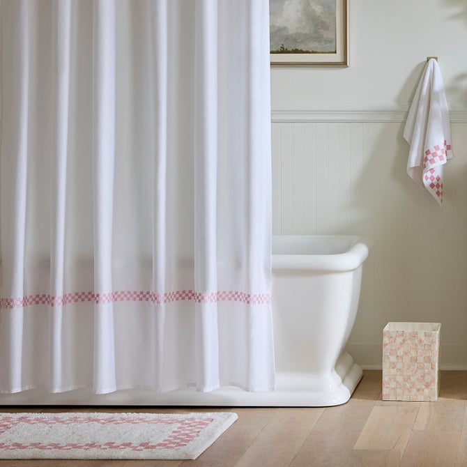 Rosy Check Hotel Bath Rug image number 1