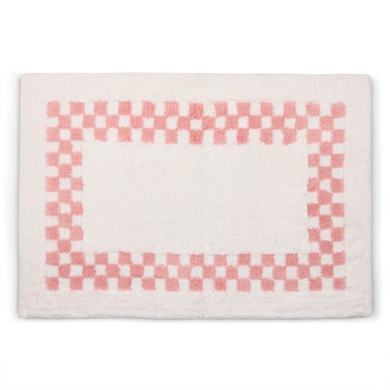 Rosy Check Hotel Bath Rug