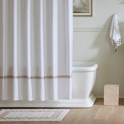 Mocha Check Hotel Bath Rug