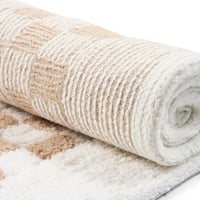 Mocha Check Hotel Bath Rug