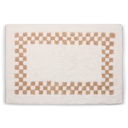 Mocha Check Hotel Bath Rug