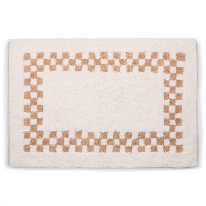 Mocha Check Hotel Bath Rug image number 0