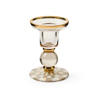Sterling Check Small Glass Candlestick