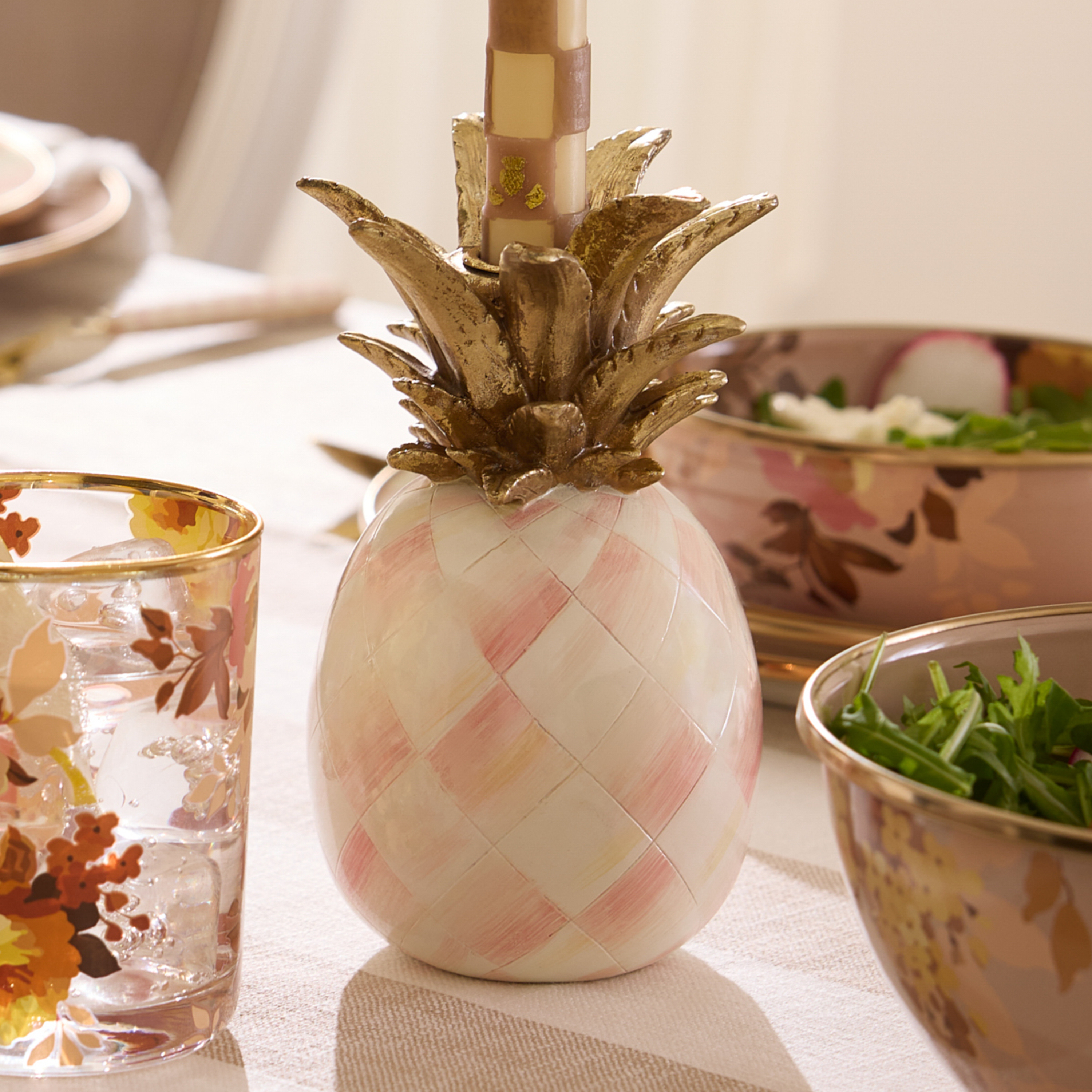 MacKenzie-Childs | Rosy Pineapple Candle Holder