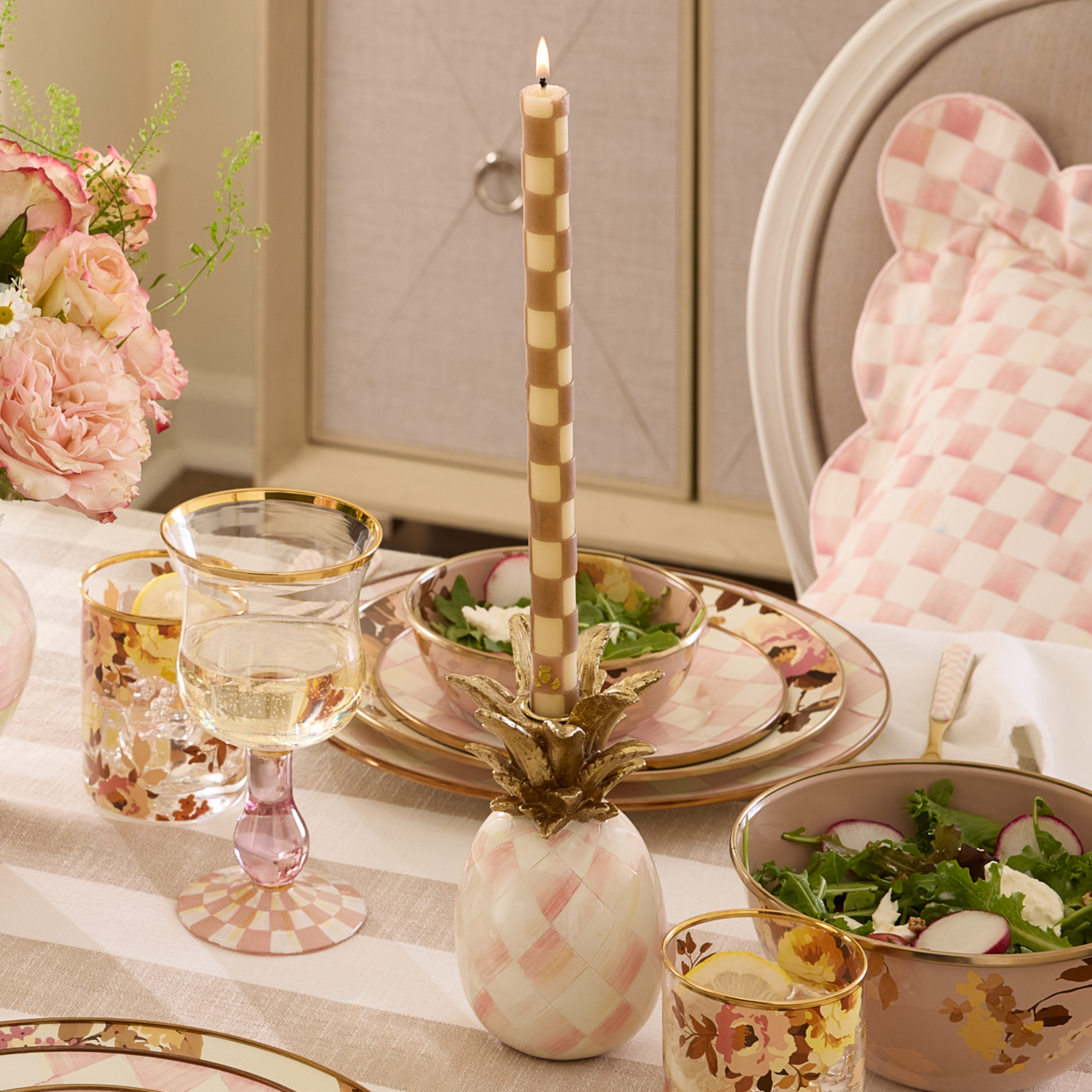 MacKenzie-Childs | Rosy Pineapple Candle Holder