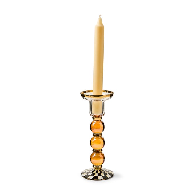 Courtly Check Large Glass Candlestick image number 2