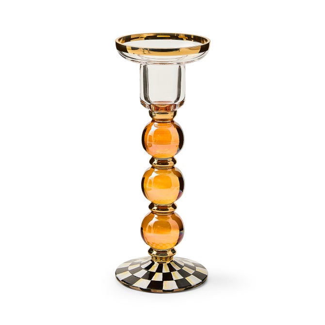 Courtly Check Large Glass Candlestick image number 0