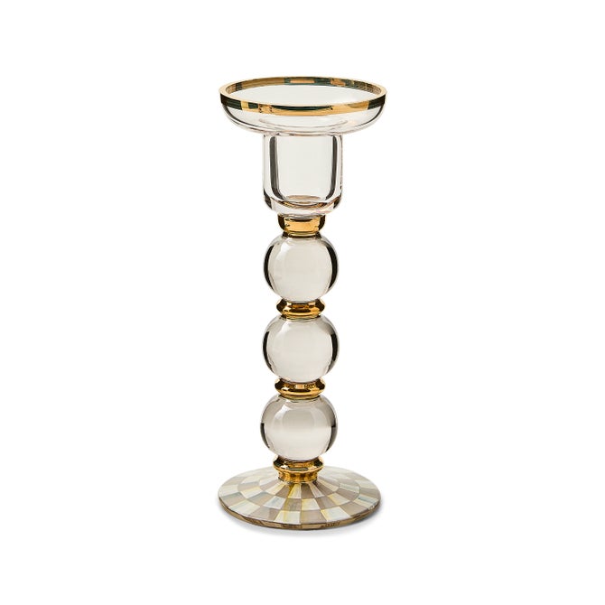 Sterling Check Large Glass Candlestick image number 0