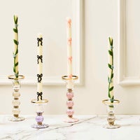 Rosy Check Large Glass Candlestick
