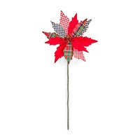 Timeless Tartan Poinsettia Stem