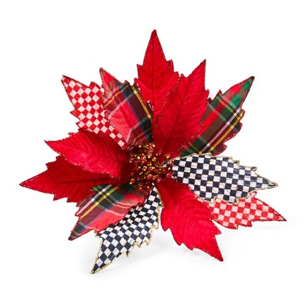 Timeless Tartan Poinsettia Clip