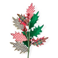 Timeless Tartan Holly Spray