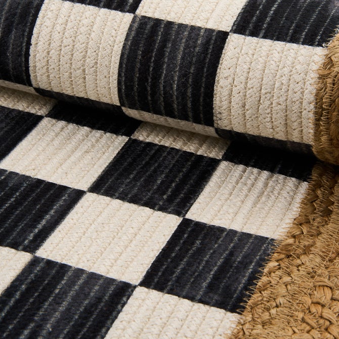 Black Check with Jute Scallops 3' x 4'8.5" Rug image number 2