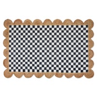 Black Check with Jute Scallops 5' x 7'10.5" Rug