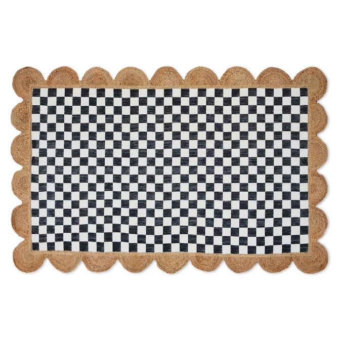 Black Check with Jute Scallops 5' x 7'10.5" Rug image number 0