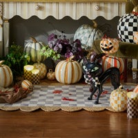 Grey Check with Jute Scallops 2'6" x 7'11" Runner