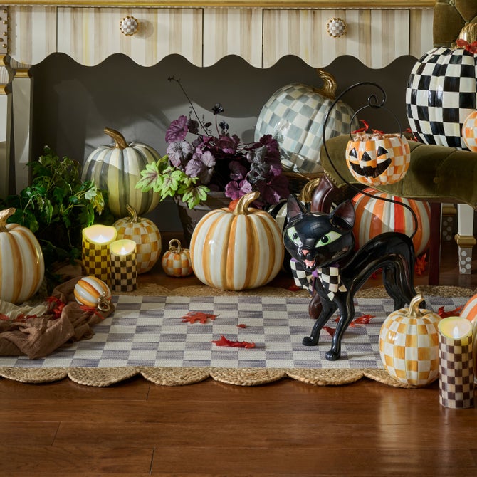 Grey Check with Jute Scallops 2'6" x 7'11" Runner image number 4