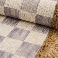 Grey Check with Jute Scallops 2'6" x 7'11" Runner
