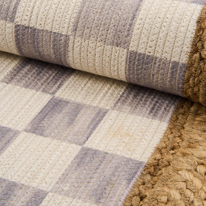 Grey Check with Jute Scallops 2'6" x 7'11" Runner image number 2