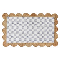 Grey Check with Jute Scallops 3' x 4'8.5" Rug