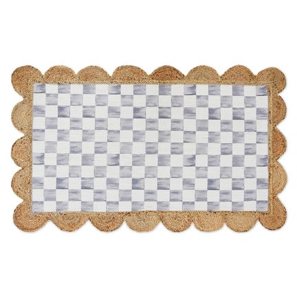 Grey Check with Jute Scallops 3' x 4'8.5" Rug