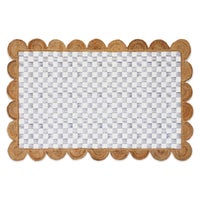Grey Check with Jute Scallops 5' x 7'10.5" Rug