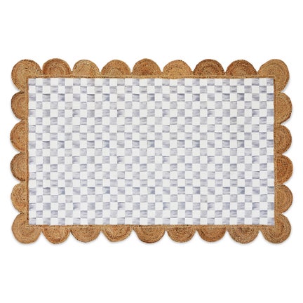 Grey Check with Jute Scallops 5' x 7'10.5" Rug