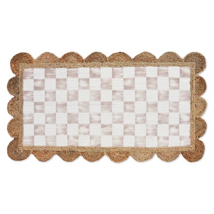 Flax Check with Jute Scallops 1'11.25" x 3'8.5" Rug