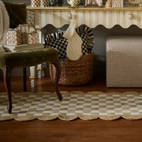Flax Check with Jute Scallops 2'6" x 7'11" Runner